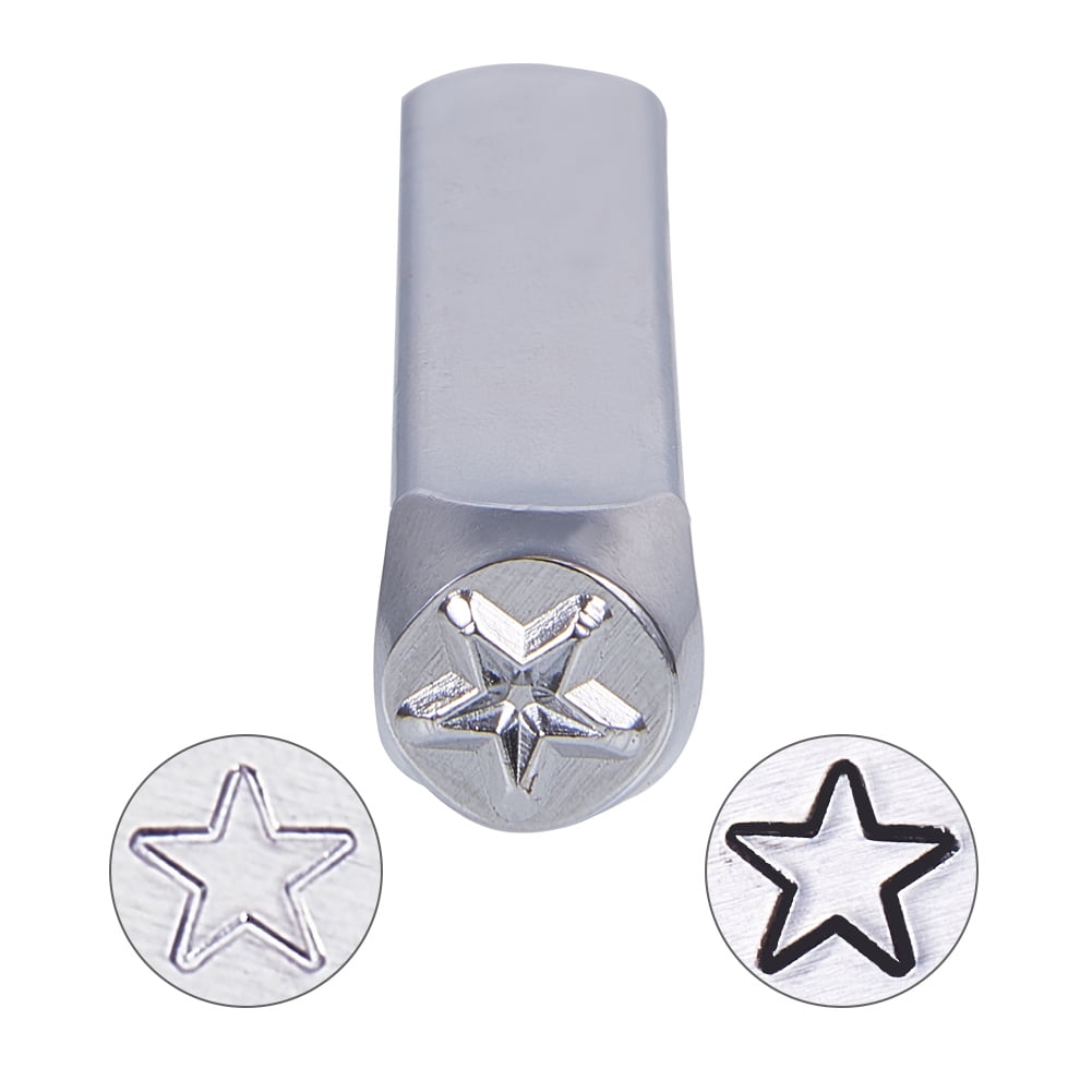12Pack Star/Hammer/Tree/Bicycle Iron Metal Stamps (6mm 1/4) Daily