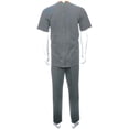 thumbnail image 1 of BENEFIT WEAR Men's Adaptive Back Snap Knit Short Sleeve Pant Set (Grey-3X), 1 of 5