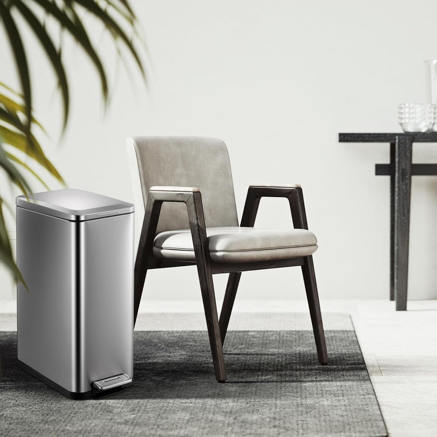 BENESKY 13 Gallon Tall Kitchen Garbage Can, HandsFree Stainless Steel