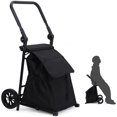 thumbnail image 1 of BENESKY 2 in 1 Foldable Shopping Cart, Grocery Cart with Seat, 2 Wheels Grocery Cart with 123 L Large Capacity Waterproof Bag, Portable Trolley Dolly Utility Cart, Black, 1 of 7