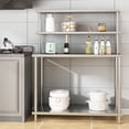 thumbnail image 1 of BENESKY 48 x 24 Inch Stainless Steel Work Table with Overshelves, Heavy Duty Kitchen Prep Table with Adjustable Shelf for Commercial Restaurant, Garage, Warehouse, 1 of 6
