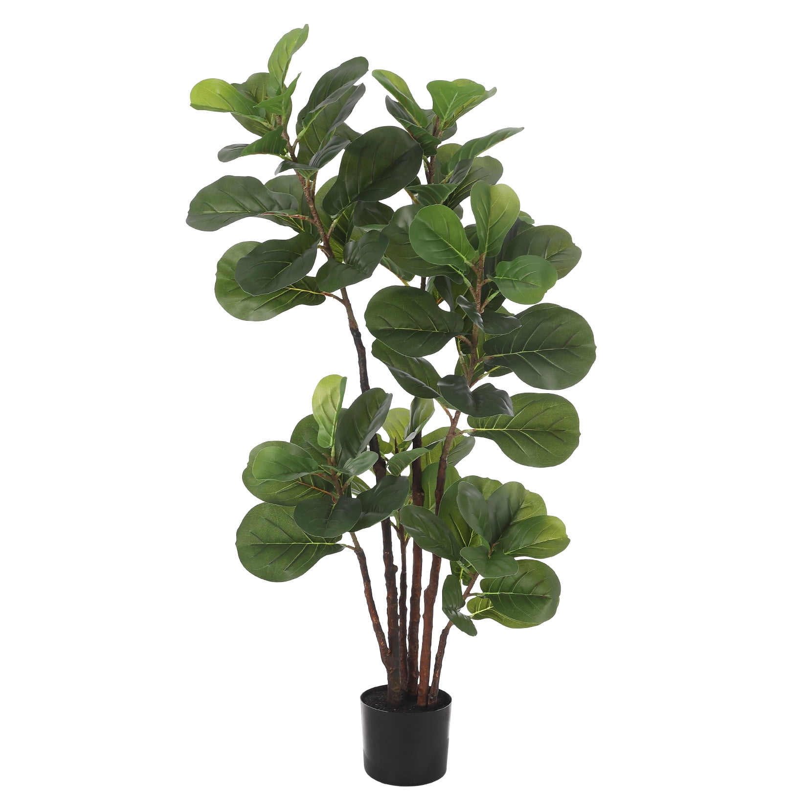 BENESKY 4ft Faux Fiddle Leaf Fig Tree, Artificial Ficus Lyrata Plant with 72 Fiddle Leaves, Fake Floor Plant in Pot for Indoor Outdoor Living Room House Office Decor