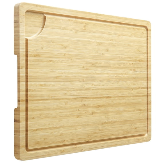 BENESKY Large Cutting Board, 20"x14" Bamboo Cutting Boards for Kitchen with Juice Groove and Handles Kitchen Chopping Board for Meat Cheese board Heavy Duty Serving Tray