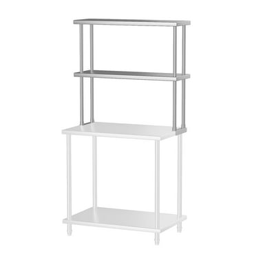 BENESKY Stainless Steel Commercial 2 Tier Double Overshelf 36 x 12 inches for Kitchen Prep & Work Table