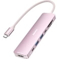 thumbnail image 1 of BENFEI 7-in-1 USB C Hub with HDMI(4K@60Hz), 2 USB-A, 1 USB-C Data, 100W Charge, SD/TF Card Reader, Silicone Tangle-Free Cable Compatible with MacBook Pro/Air, iPad Pro, iMac, iPhone 15 Pro/Pro Max, 1 of 7