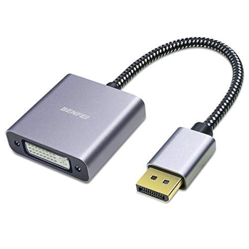 BENFEI DisplayPort to DVI, DisplayPort to DVI-D Single Link Adapter Male to Female Adapter Compatible for Lenovo Dell HP and More [Gold-Plated Connectors, Aluminium Shell&Nylon Cable]