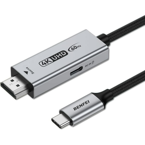 BENFEI HDMI to USB C Cable 6 feet 4K@60Hz, Unidirectional HDMI (Source) to USB-C (Display) Adapter for MacBook, Steam Deck, PS5/4, Nintendo Switch, AR/XR, Portable Monitors