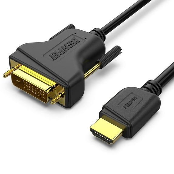 BENFEI HDMI to DVI, Bi Directional DVI-D 24+1 Male to HDMI Male High Speed Adapter Cable Support 1080P Full HD