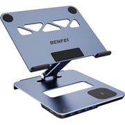 BENFEI Laptop Stand with USB C 6in1 Docking Station, 15W Magnetic Wireless Charger, USB 3.0 KVM Switch, HDMI 4K@60Hz, 4*USB3.0, 100 PD Compatible with MacBook P