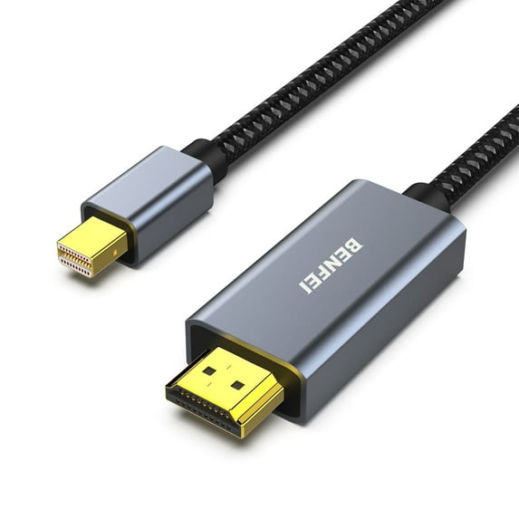 BENFEI Mini DisplayPort to HDMI Cable ,4K@30Hz,6 Feet, Aluminum Shell, Nylon Braided, Gray