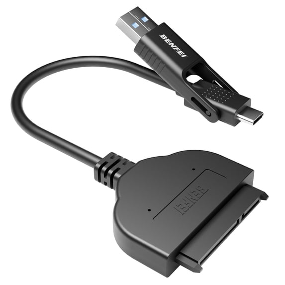 BENFEI SATA to USB Cable, 2in1 USB-C/USB 3.0 to SATA III Hard Driver Adapter Compatible for 2.5 inch HDD and SSD