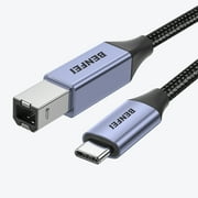 BENFEI USB B to USB C Printer Cable 6.6ft, Nylon Braided, Premium Aluminium Alloy Case