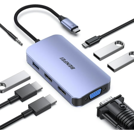 AUKEY MAC Accessories Port, USB C Hub MacBook Pro 9-in-2, Dual 4K ...