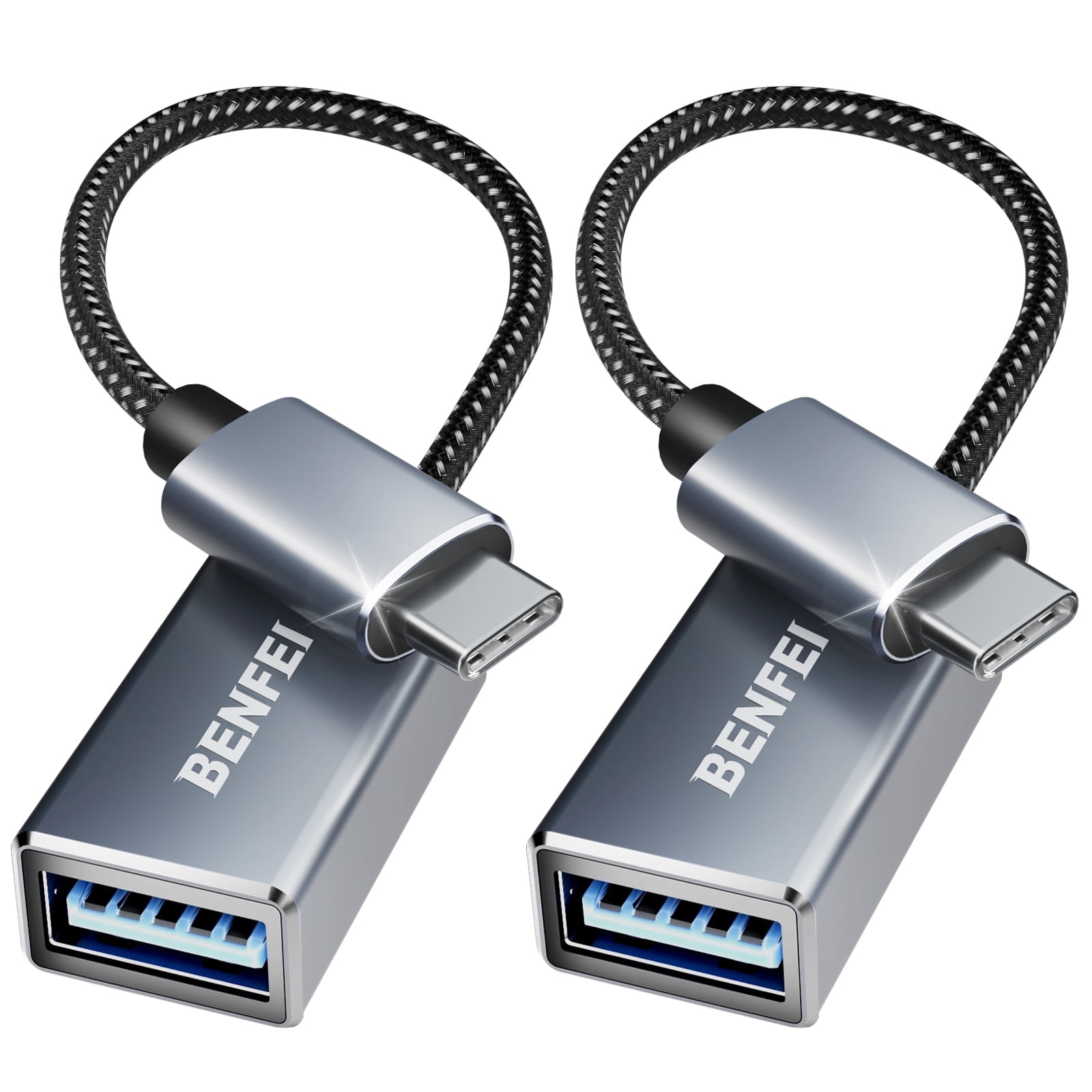 BENFEI USB C to USB 3.0 Adapter, 2 Pack USB C to A Male to Female Adapter