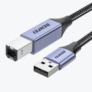 BENFEI USB Printer Cable, 6.6FT/2 Meter USB A to USB B Cable for HP, Canon, Brother, Dell, Epson, Lexmark, Xerox, Grey