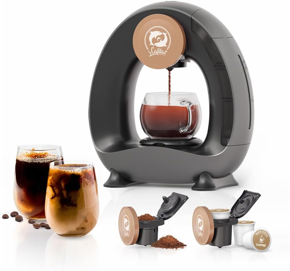 BENFUCHEN Single Serve Coffee Maker for K Cup/Ground Coffee, MINI Q