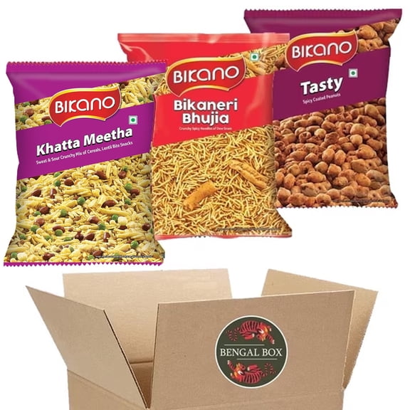 BOX OF LIFE Indian Snack Variety Set, Premium Snack Mixes, 3 Count, 150g Each