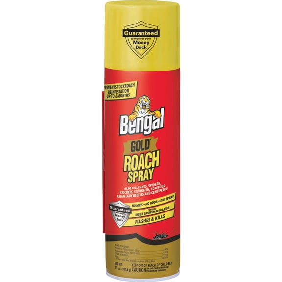 Bengal Gold Roach Spray Insecticide - Heavy Duty Professional Cockroach Spray - 11 oz