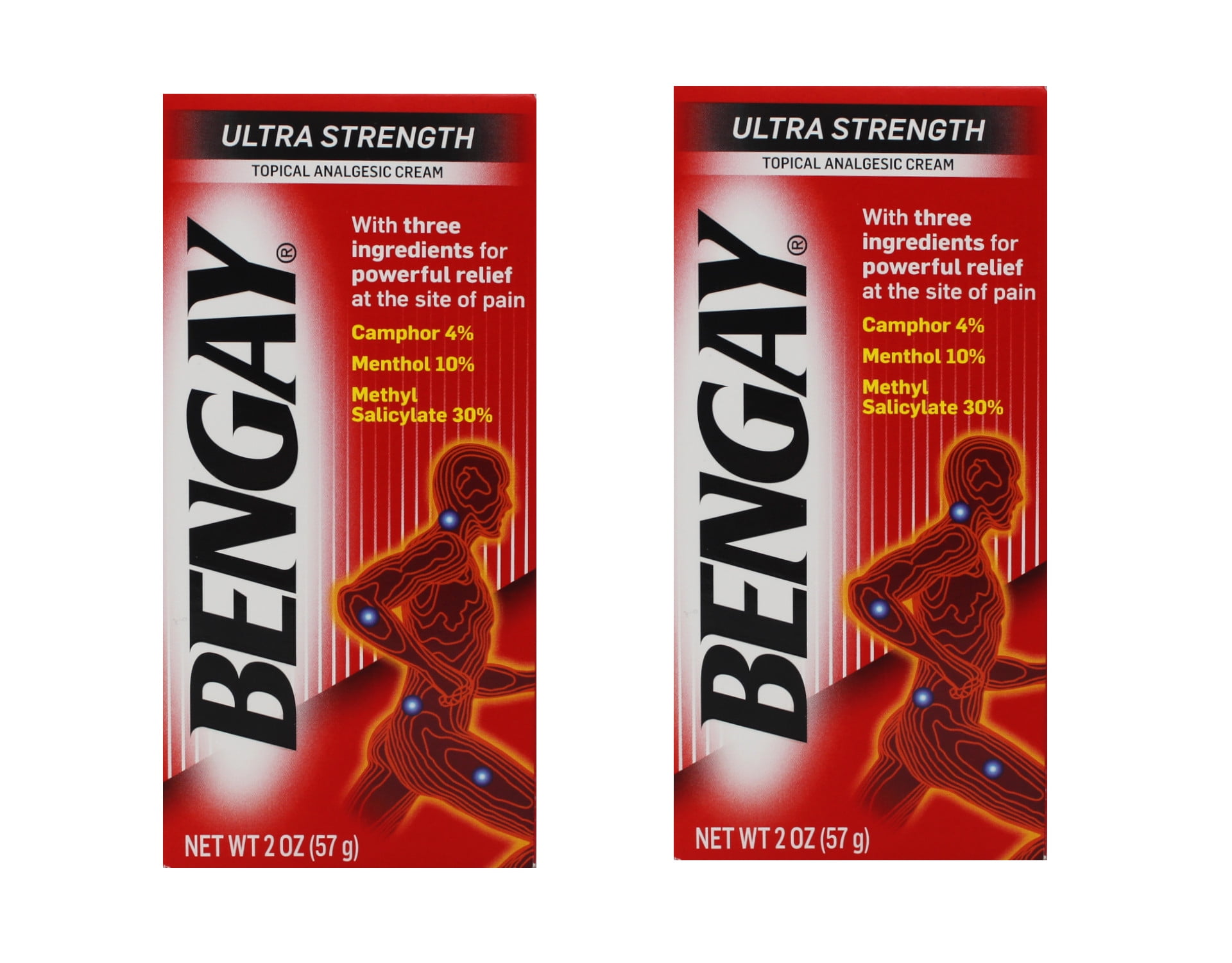 BENGAY Pain Relieving Cream, Ultra Strength 2 oz (Pack of 2)