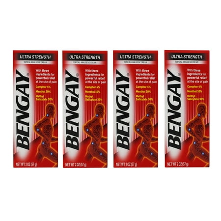 BENGAY Pain Relieving Cream, Ultra Strength 2 oz (Pack of 4)
