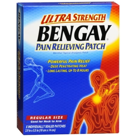 BENGAY Pain Relieving Patches Ultra Strength Regular Size 5 Each (Pack of 6)