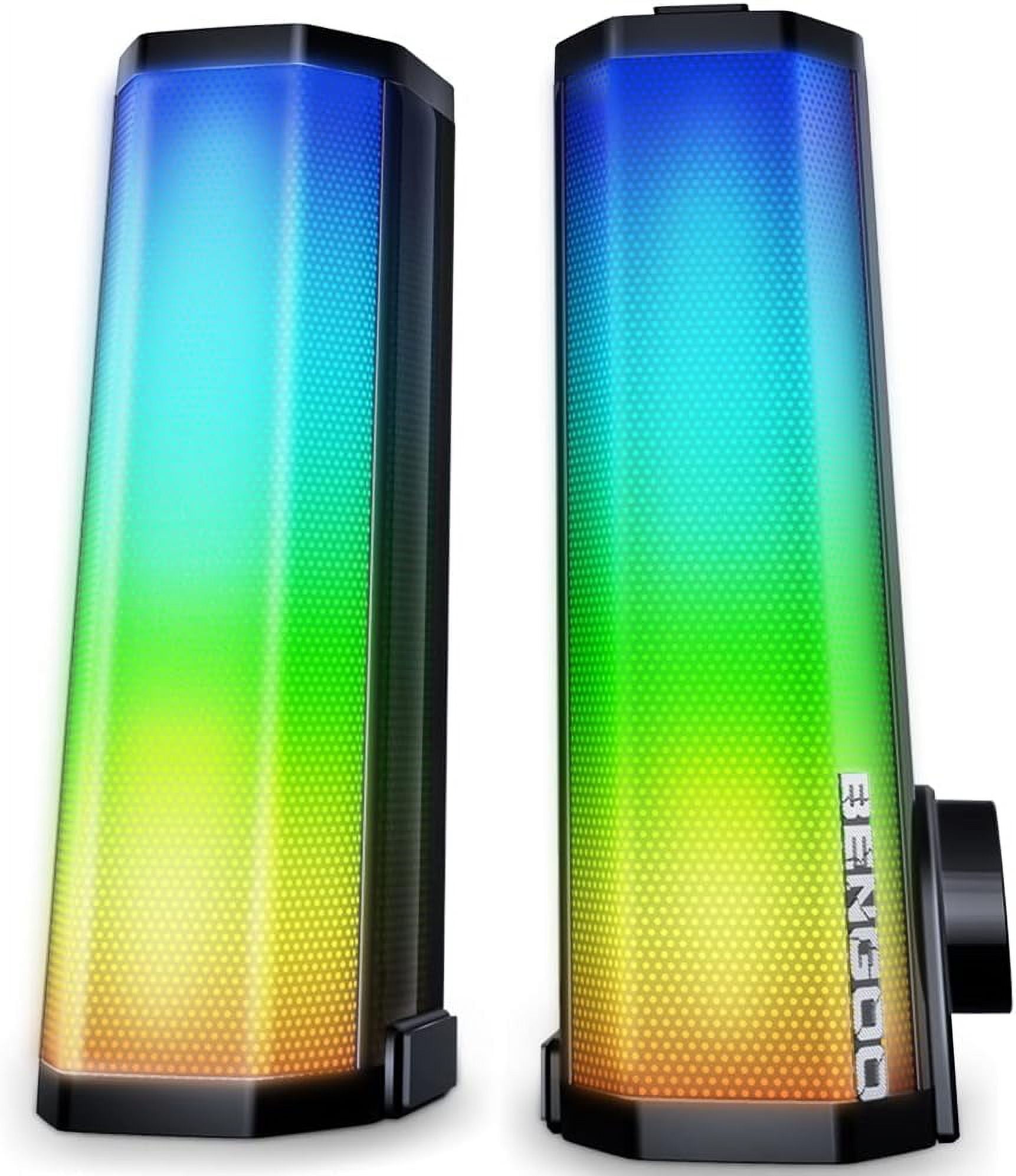 BENGOO Computer Speakers, GS02 Bluetooth Sound Bar,PC Speakers with RGB