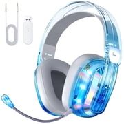 BENGOO Wireless Gaming Headset, Bluetooth 5.3 2.4GHz USB Over-Ear Headsets with Crystal RGB Lights for Controller, XBOX, PS5, PS4, PC, Switch, Mac,