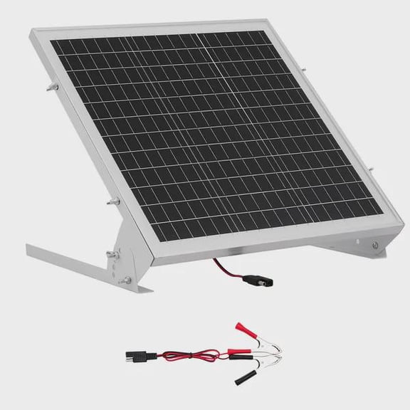 BENGPAOBA-20W 12V Solar Battery Trickle Charger - Mono Solar Panel with Built-in MPPT Controller & Adjustable Mount Bracket, IP65 Waterproof - Ideal for Cars, Boats, RVs, Trailers & Roofs