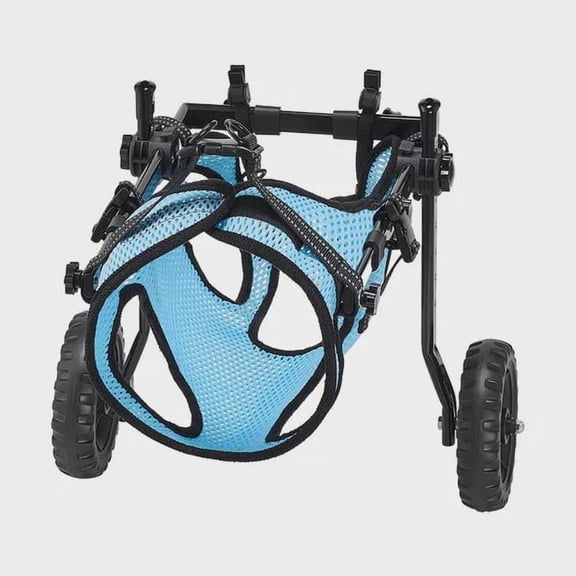 BENGPAOBA-Adjustable 2 Wheel Lightweight Dog Wheelchair for Back Legs Mobility Support Cart with Shock Absorbing Wheels for Disabled Injured Dogs up to 33lbs Medium