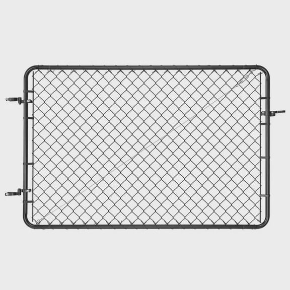 BENGPAOBA-Adjustable Chain Link Fence Gate - 72 x 48 in, Fits Openings 2.2-6 ft (W) x 6 ft (H), Durable Plastic Coated Garden Gate for Farms - Posts Not Included