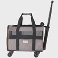 thumbnail image 1 of BENGPAOBA-Airline Approved Rolling Pet Carrier with Wheels Telescopic Handle Shoulder Strap for Pets Under 22 lbs Includes Folding Bowl Grey, 1 of 6