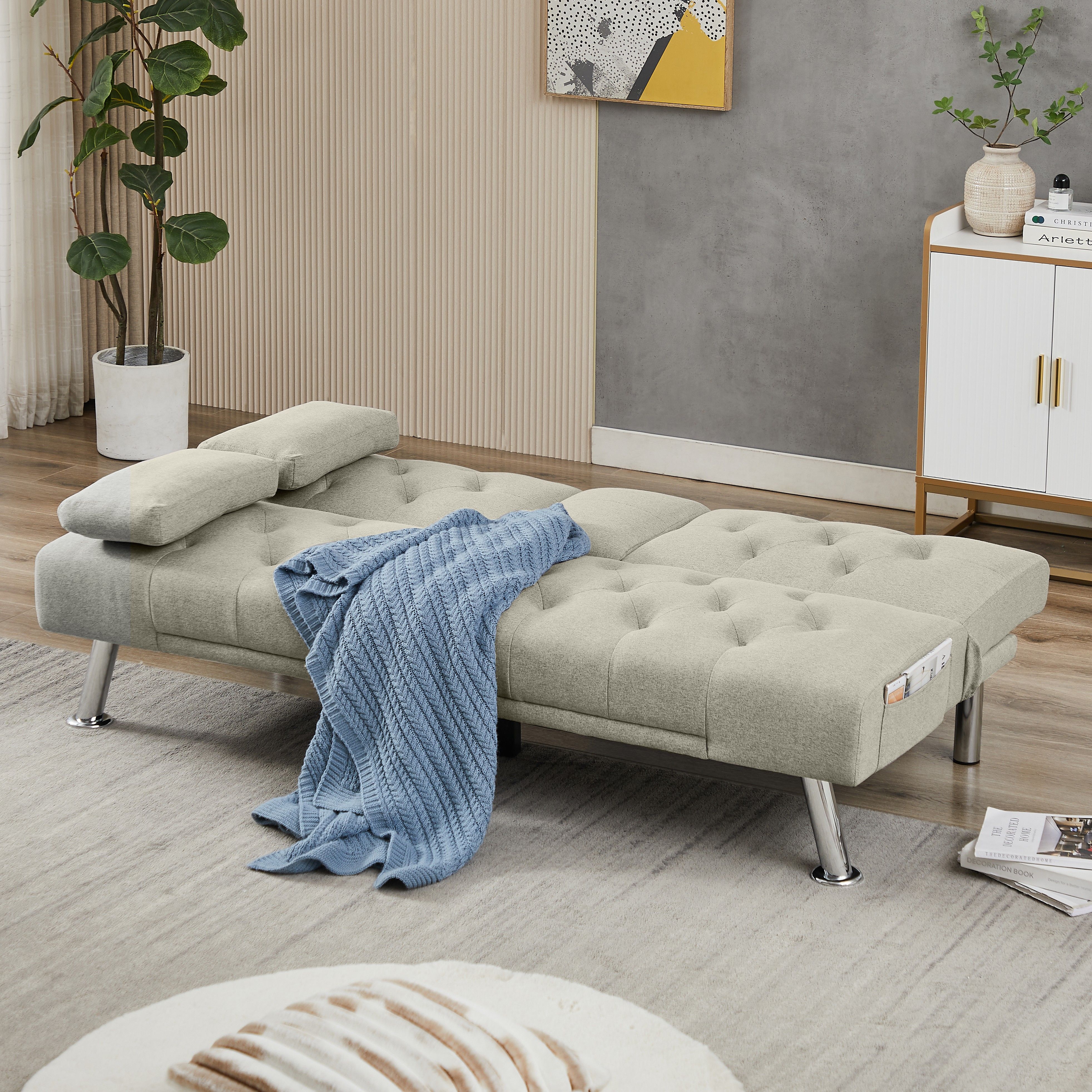 BENGPAOBA Upholstered Sofa Bed Couch, Convertible Futon Sleeper Sofa ...