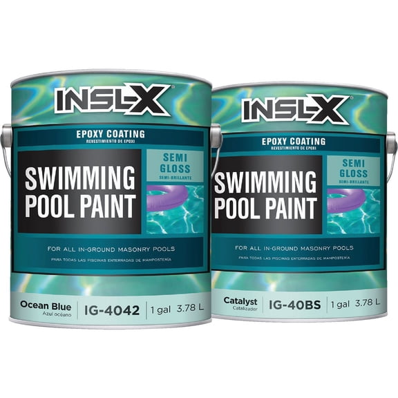 Benjamin Moore INSL-X Epoxy Pool Paint - Durable, Gloss Finish - 2 Pack, 1 Gal, Blue