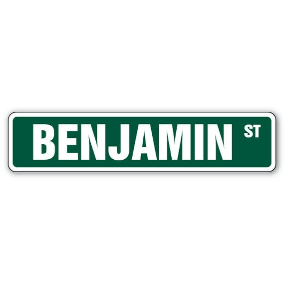 BENJAMIN Street Sign Childrens Name Room Sign | Indoor/Outdoor | 30" Wide