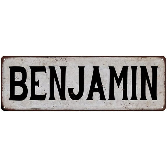 BENJAMIN Vintage Look Gift Rustic Chic Metal Sign 6x18 206180036915