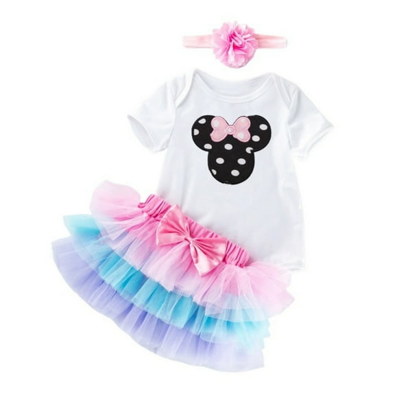 BENJAMJAM 0-2Y Cartoon Costume Birthday/New Year's Day Short Sleeve Puff Skirt Set