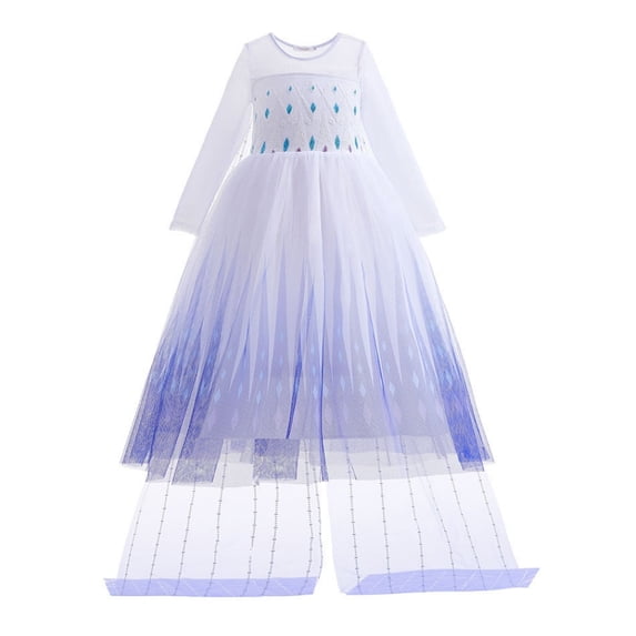 BENJAMJAM 2-10Y Elsa Purple Princess Dress with Sparkly Bodice, Long Sleeves, Tulle , Costume for Dress-Up & Parties