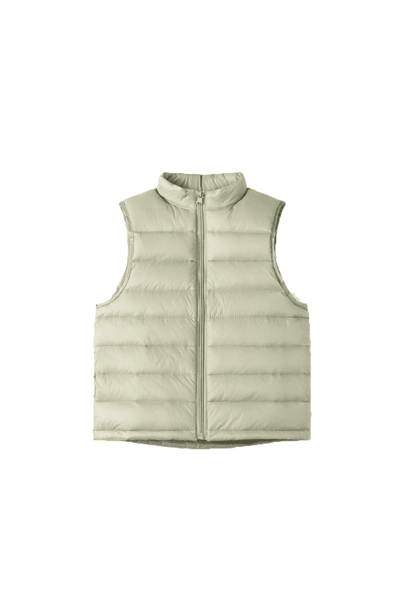 3-15Y Down Vest - Stand Collar Zipper Closure Ultra-Light & Warm Ideal For Layering  Everyday Wear