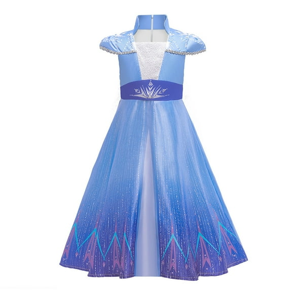 BENJAMJAM 4-12Y Princess Dress Birthday Party Role-Playing Blue Shiny Costume
