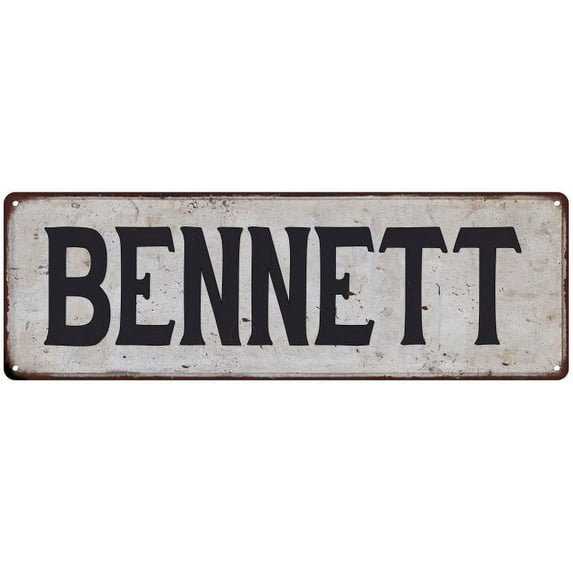 BENNETT Vintage Look Rustic Chic Metal Sign 8x24 108240036635
