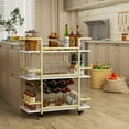 thumbnail image 1 of BENOSS 3-Tier Bar Cart with Wine Rack and Glass Cup Storage, Mobile Serving Wine Cart on Wheels, Modern Drink Trolley for Coffee Tea Wine, Beverage Bar Table for Home Kitchen Party, Golden, 1 of 11