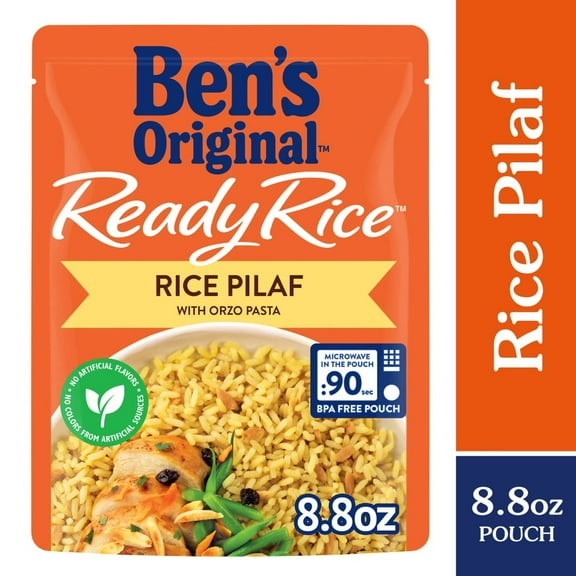 BENS ORIGINAL Ready Rice Rice Pilaf Flavored Rice, Easy Dinner Side, 8.8 oz Pouch - Pack of 3