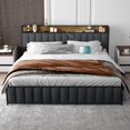 BENSHI King Bed Frame with Storage Headboard and Charging Station