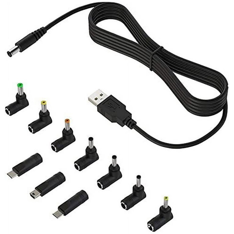 USB to DC Power Cable Jack USB DC 4.8*1.7 2.5*0.7 3.5*1.35 4.0*1.7  5.5*2.5mm Type C 5V DC Barrel Jack USB Power Cable Connector 