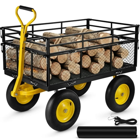 BENTISIM 1400 lb Wagon Cart with 180° Flexible Handle