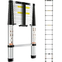 BENTISM 10.5FT Telescoping Ladder 375lbs Load Capacity Aluminum Telescopic Extension Ladder Multi-purpose Portable