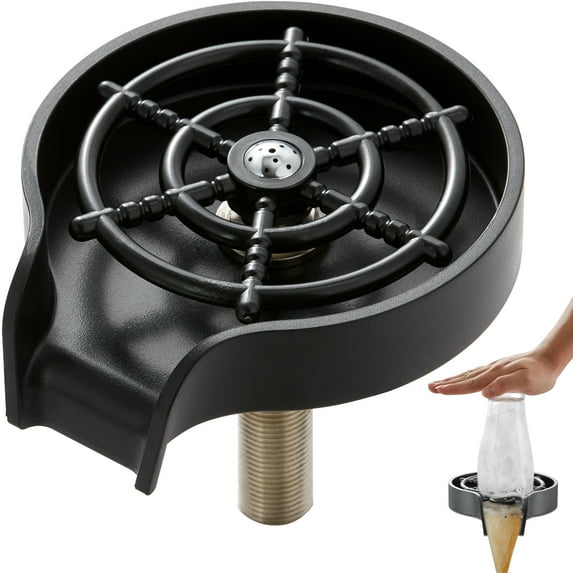 BENTISM 10 Powerful Spraying Jets 360° Rotating Cup Rinser for Sink