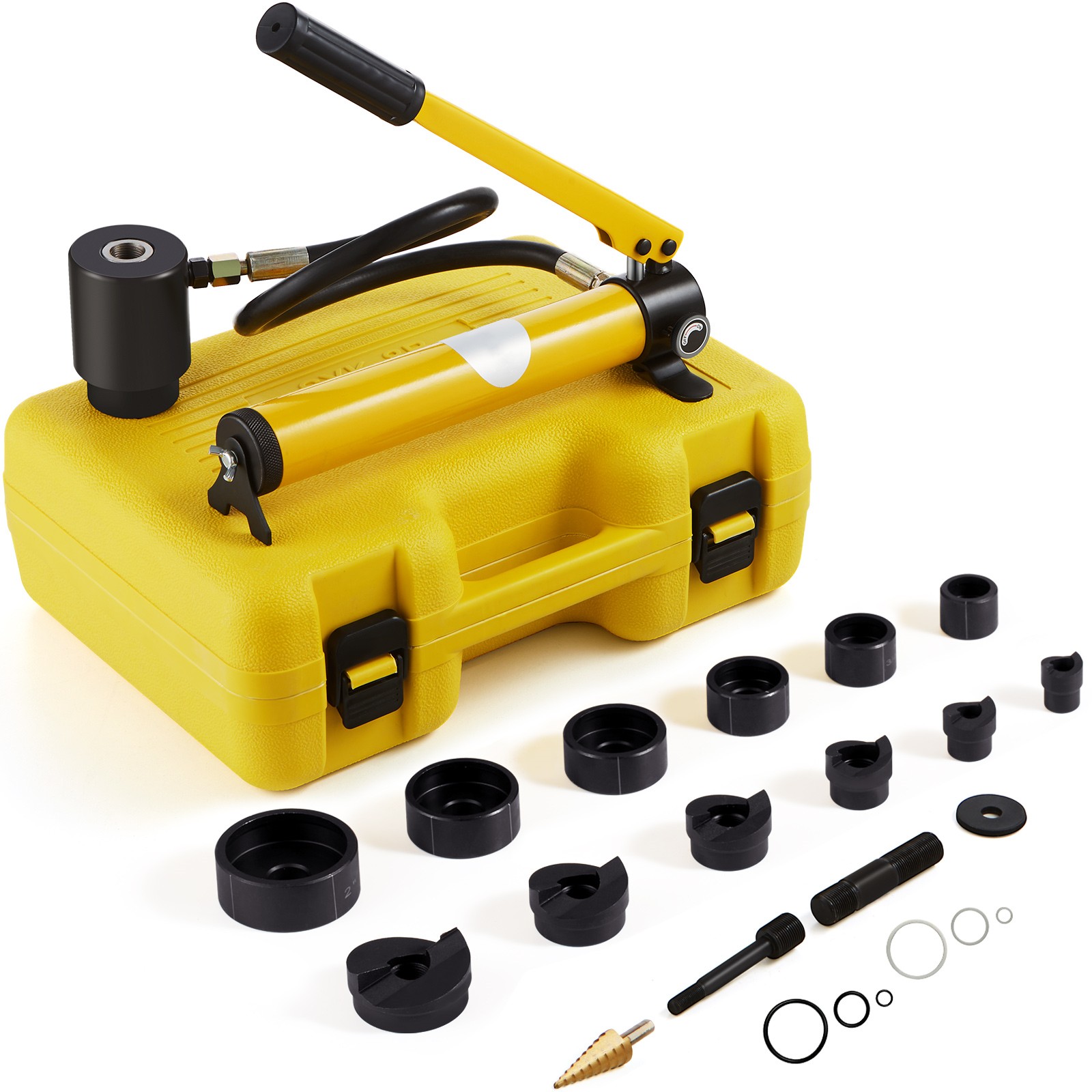 Yescom 6 Ton Hydraulic Knockout Punch Driver Kit 6 Dies Hole Punch ...