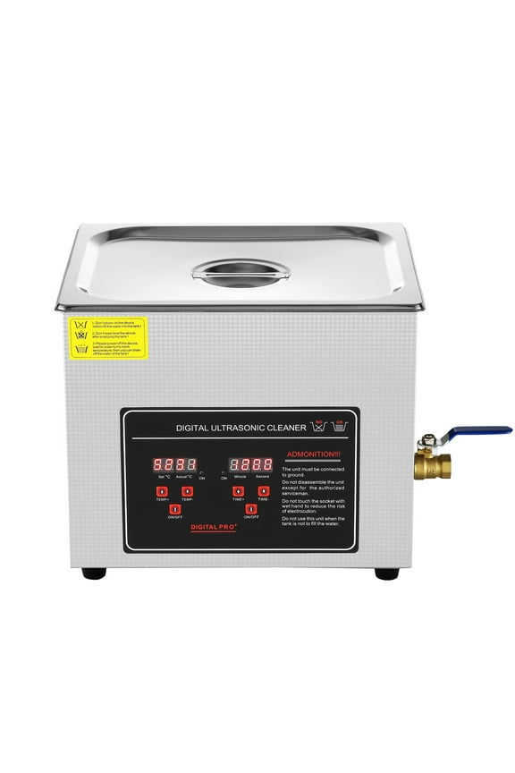 10L Ultrasonic Cleaning Machine 304 Industrial Grade Jewelry Cleaner with 351W Timer Heating Digital Sonic Large Cleaner for Watch Ring Coin Glass Instruments FCC CE RoHS Certified