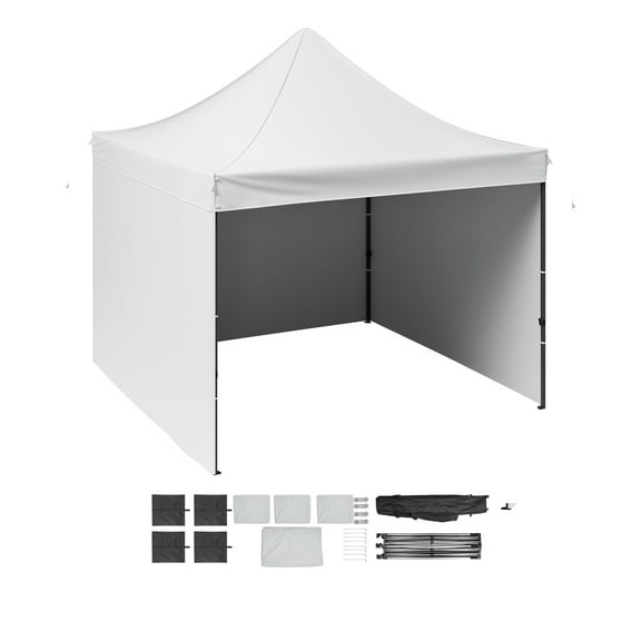 VEVOR 10x10 FT Pop up Canopy Tent with Removable Sidewalls, Outdoor Instant Canopies Portable Gazebo & Wheeled Bag, UV Resistant Waterproof, Enclosed Canopy Tent